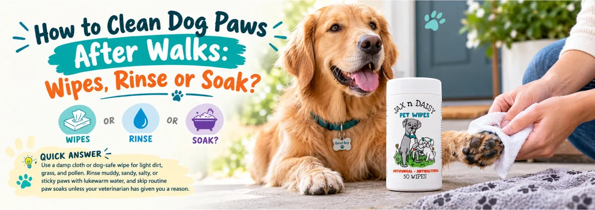 How to Clean Dog Paws After Walks: Wipes, Rinse or Soak?