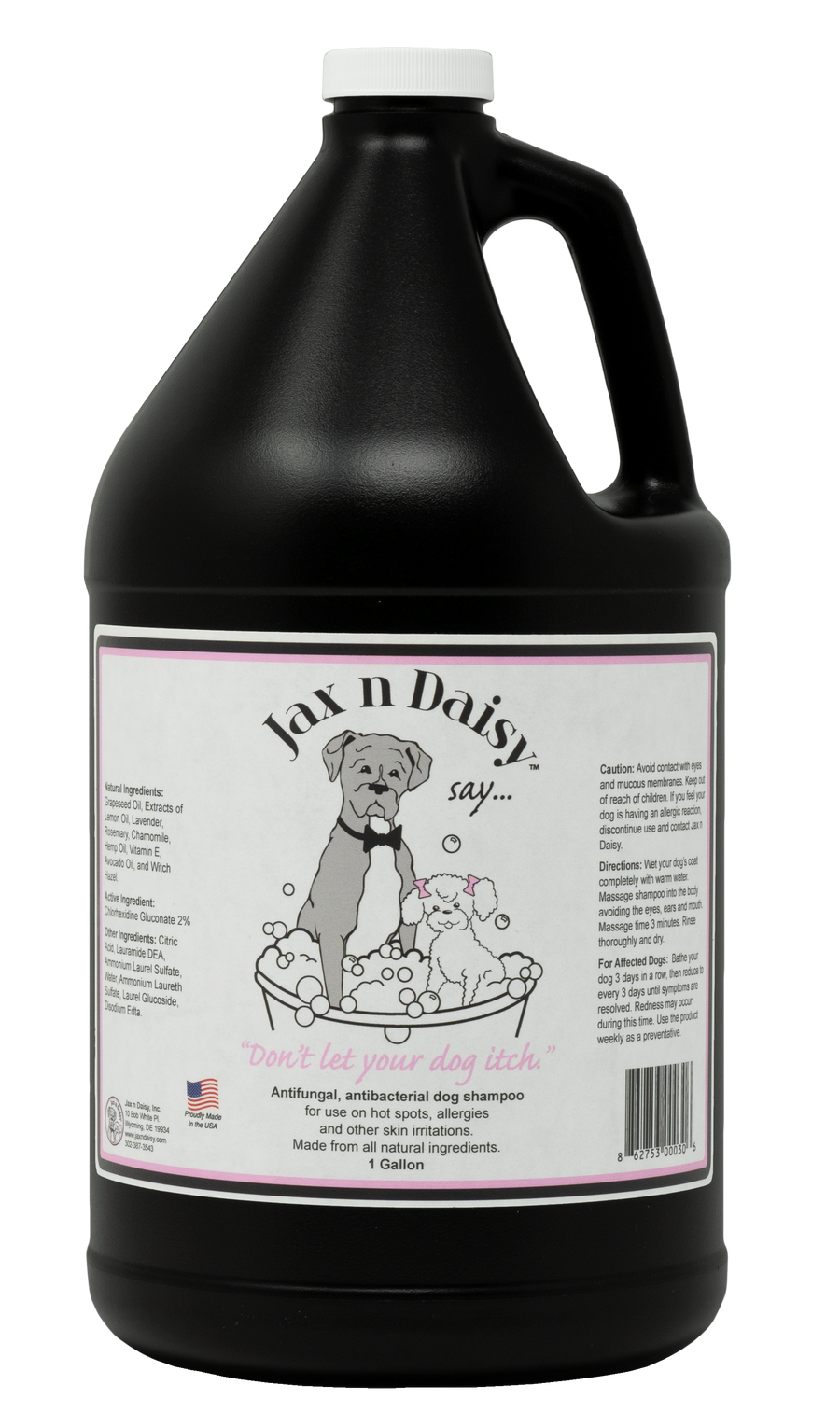 Jax n Daisy "Don't Let Your Dog Itch." SHAMPOO Gallon Size